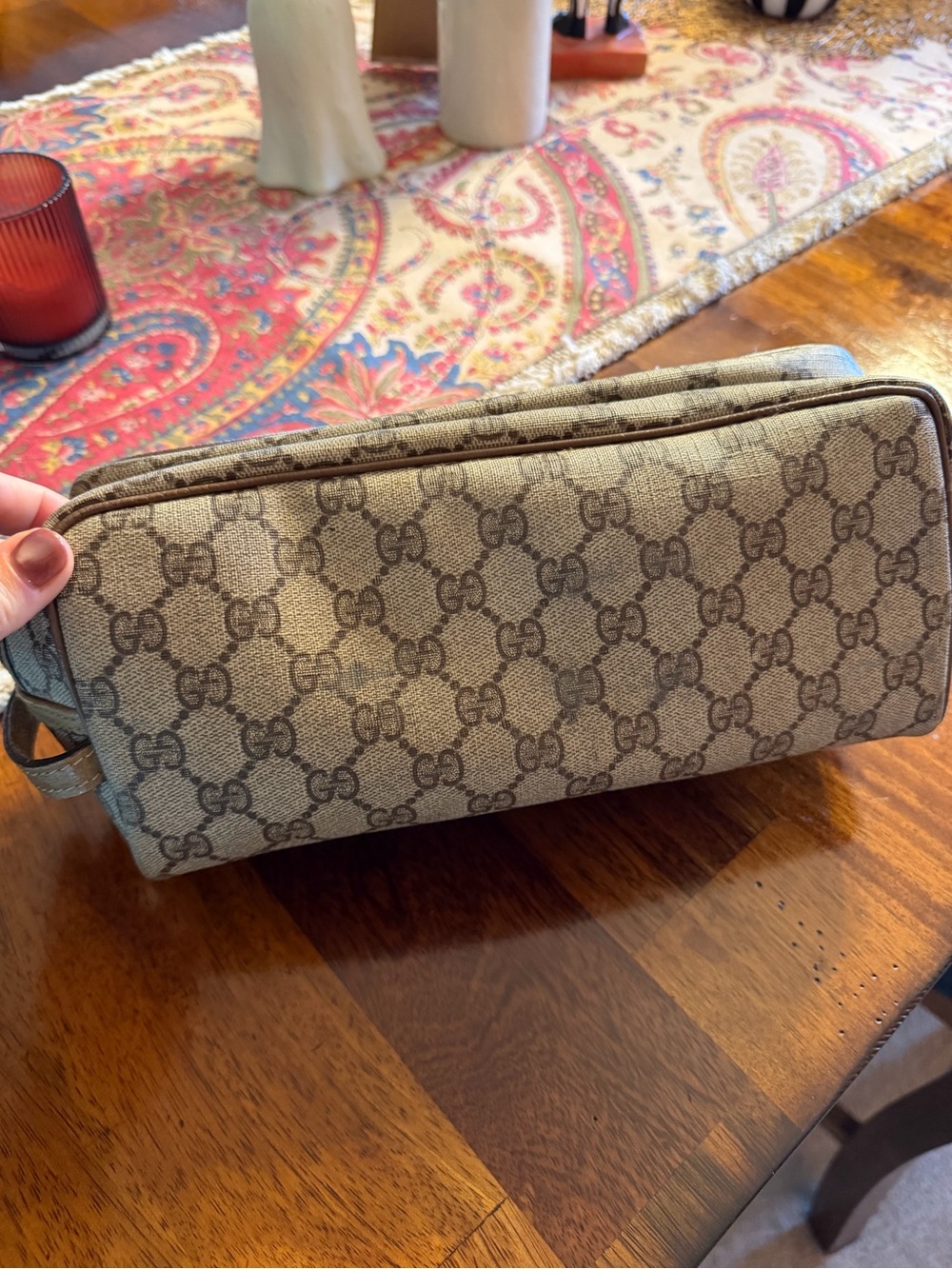 vintage Gucci Brown GG Supreme Men’s Toiletry Pouch